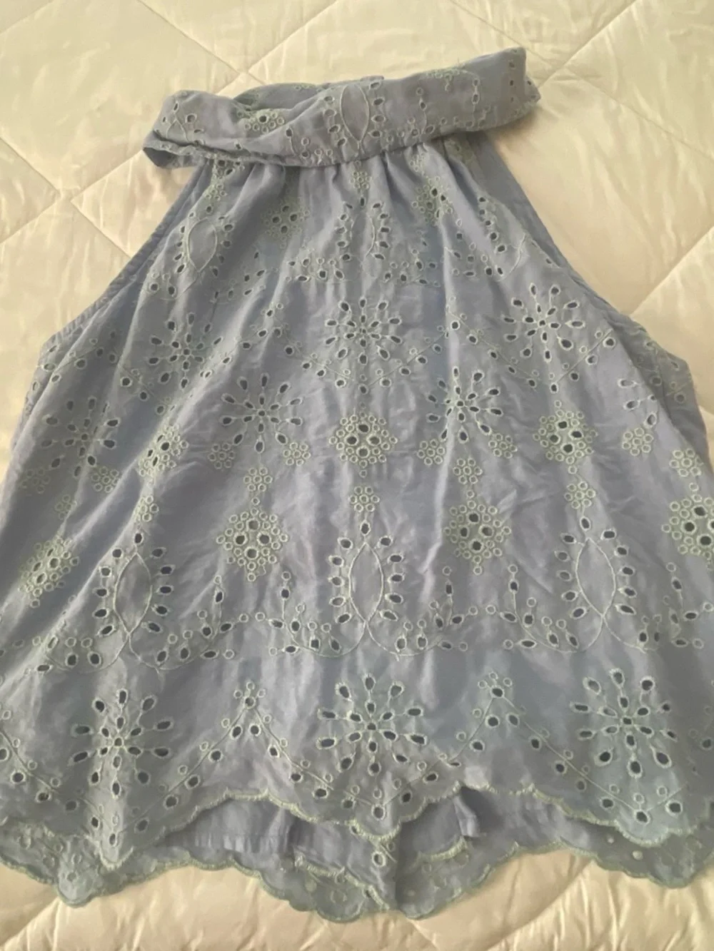 SAIL TO SABLE Light Blue/Sage Eyelet Sleeveless Tank XL $30 - Picture 2 of 6